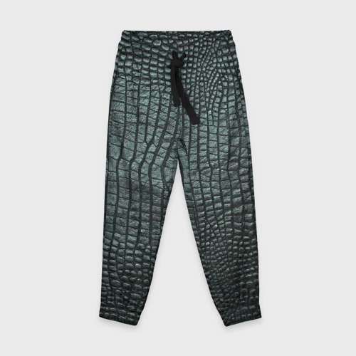 Детские брюки 3D с принтом Кожа крокодила - fashion, вид спереди #2