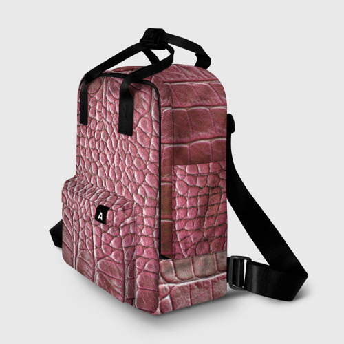 Женский рюкзак 3D с принтом Кожа крокодила - мода - текстура, фото на моделе #1