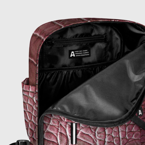 Женский рюкзак 3D с принтом Кожа крокодила - мода - текстура, фото #5