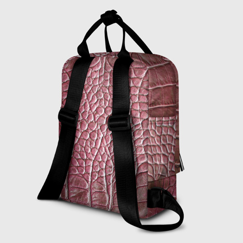 Женский рюкзак 3D с принтом Кожа крокодила - мода - текстура, вид сзади #1