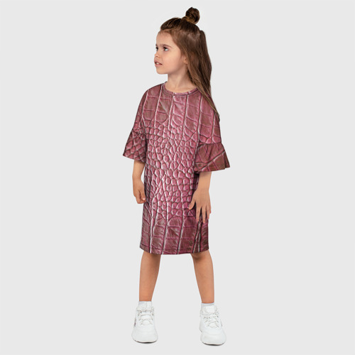 Детское платье 3D с принтом Кожа крокодила - мода - текстура, фото на моделе #1