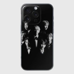 Чехол для iPhone 16 Pro Max силиконовый с защитой камеры BTS black