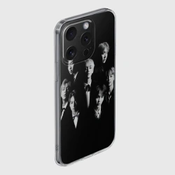 Чехол для iPhone 15 Pro силиконовый с защитой камеры BTS black - фото 2