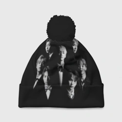 Шапка 3D c помпоном BTS black