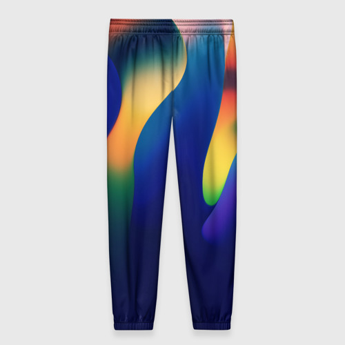 Женские брюки 3D Волнообразная кислотная синяя абстракция, цвет 3D печать - фото 2
