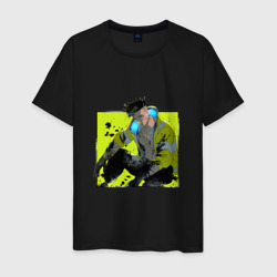 Мужская футболка хлопок Дэвид с печальным взглядом - аниме Киберпанк Бегущие по краю