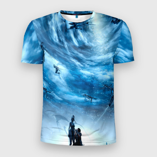 Мужская футболка приталенная с принтом Final Fantasy XV, вид спереди №1