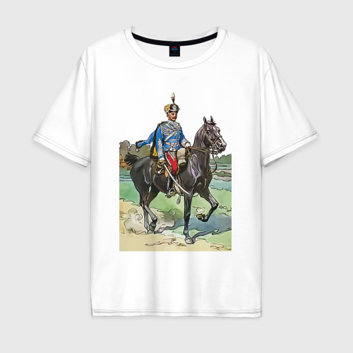 Мужская футболка хлопок Oversize Генерал 13-го гусарского Нарвского полка, цвет белый