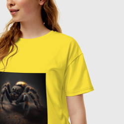 Женская футболка хлопок Oversize Большой паук - фото 2