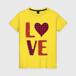 Женская футболка хлопок Любовь с сердцем