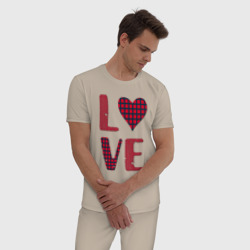Мужская пижама хлопок Любовь с сердцем - фото 2