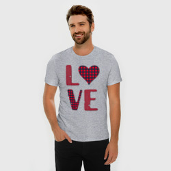 Мужская футболка хлопок Slim Любовь с сердцем - фото 2