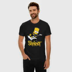 Мужская футболка хлопок Slim Slipknot Барт Симпсон рокер - фото 2