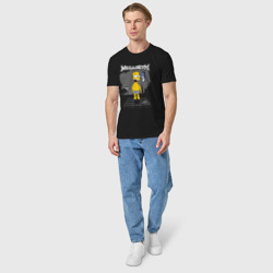 Футболка с принтом Megadeth Барт Симпсон для мужчины, вид на модели спереди №3. Цвет основы: черный