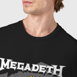 Футболка с принтом Megadeth Барт Симпсон для мужчины, вид на модели спереди №4. Цвет основы: черный