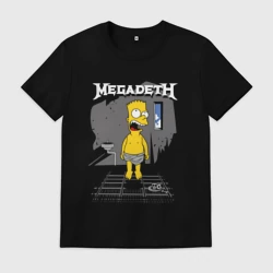 Мужская футболка хлопок Megadeth Барт Симпсон
