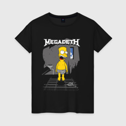 Женская футболка хлопок Megadeth Барт Симпсон