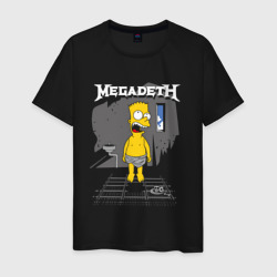 Мужская футболка хлопок Megadeth Барт Симпсон