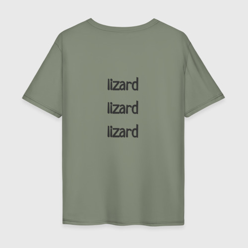 Мужская футболка хлопок Oversize с принтом Lizard, вид сзади #1
