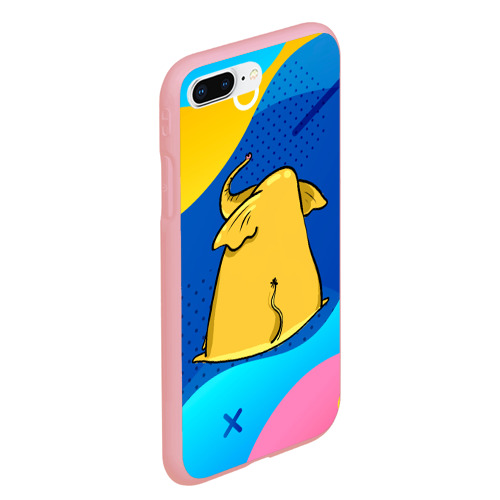 Чехол для iPhone 7Plus/8 Plus матовый Желтый слон вид сзади, цвет баблгам - фото 3