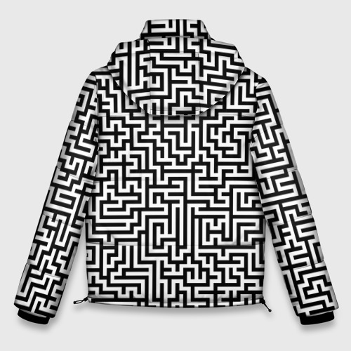 Мужская зимняя куртка 3D Черно-белый лабиринт, цвет черный - фото 2