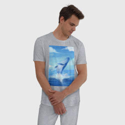 Мужская пижама хлопок Огромный кит - фото 2