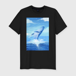 Мужская футболка хлопок Slim Огромный кит