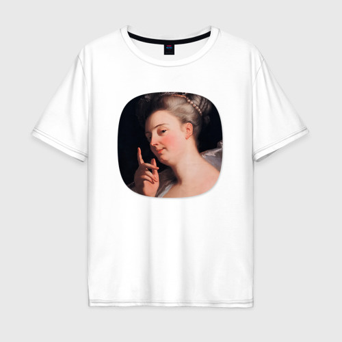 Мужская футболка хлопок Oversize с принтом Картина ренессанса - загадочная женщина, вид спереди #2