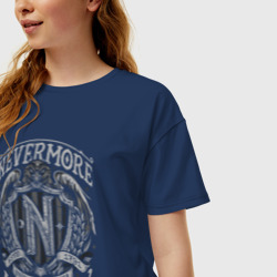 Женская футболка хлопок Oversize Академия Невермор герб - фото 2