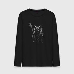 Мужской лонгслив хлопок Black metal cat