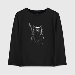 Детский лонгслив хлопок Black metal cat
