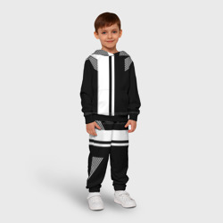 Детский костюм с толстовкой 3D Чёрные и белые полоски - фото 2