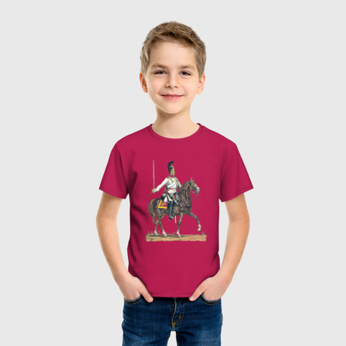 Детская футболка хлопок Рядовой Псковского кирасирского полка, цвет маджента - фото 3