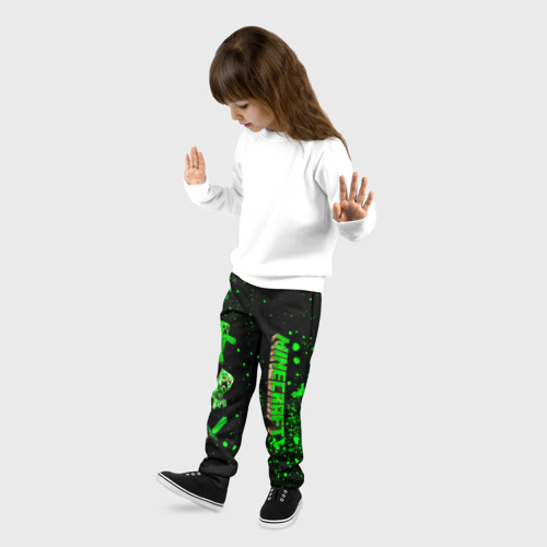 Детские брюки 3D с принтом Minecraft - разный Крипер, фото на моделе #1