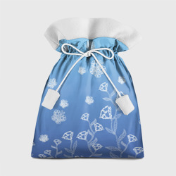 Подарочный 3D мешок Кружевные бабочки синеватый градиент