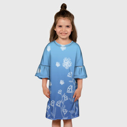 Детское платье 3D Кружевные бабочки синеватый градиент - фото 2