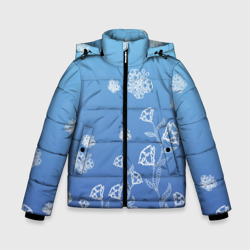 Зимняя куртка для мальчиков 3D Кружевные бабочки синеватый градиент