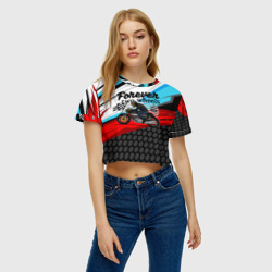 Женская футболка Crop-top 3D Два колеса навсегда мотоспорт - фото 2