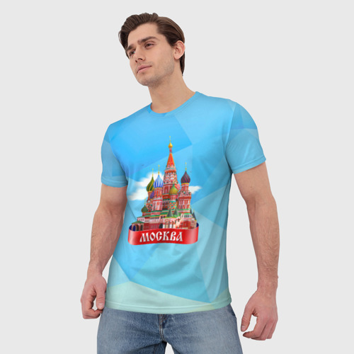 Мужская футболка 3D Россия Москва, цвет 3D печать - фото 3