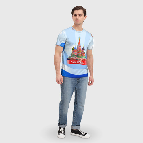 Мужская футболка 3D Кремль Москва, цвет 3D печать - фото 5