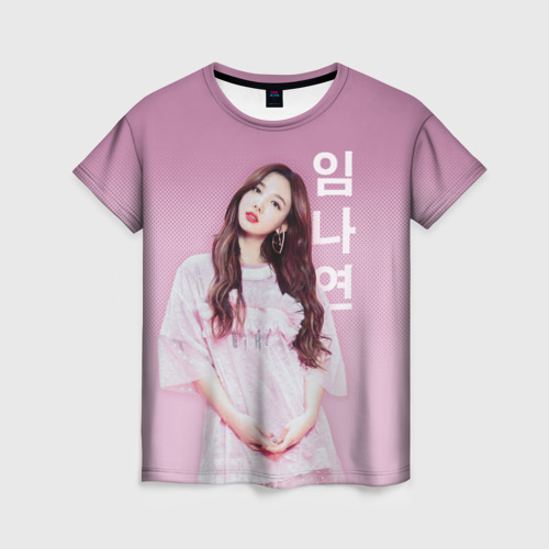 Женская футболка с принтом Twice - Наён, вид спереди №1