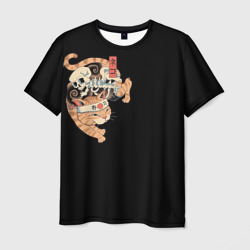 Мужская футболка 3D Samurai cat
