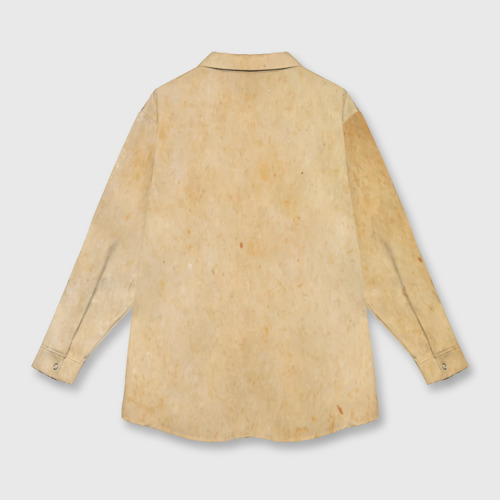 Женская рубашка oversize 3D с принтом Следы мародеров на пергаменте, вид сзади #1