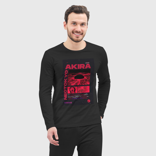 Мужская пижама с лонгсливом хлопок Akira poster, цвет черный - фото 5