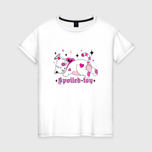 Женская футболка из хлопка с принтом Эмо игрушка, вид спереди №1