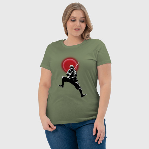 Женская футболка хлопок с принтом Ниндзя в бою, фото #4