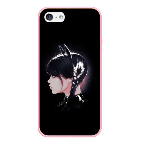 Чехол для iPhone 5/5S матовый Wednesday black kitty, цвет баблгам