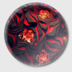 Застывающая лава черная с красным – Значок с принтом купить