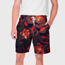 Застывающая лава черная с красным – Мужские шорты 3D с принтом купить