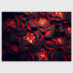 Застывающая лава черная с красным – Поздравительная открытка с принтом купить